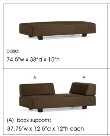 WEST ELM TILLARY SOFA DISCONTINUED OTTER BROWN CUSTOM FABRIC