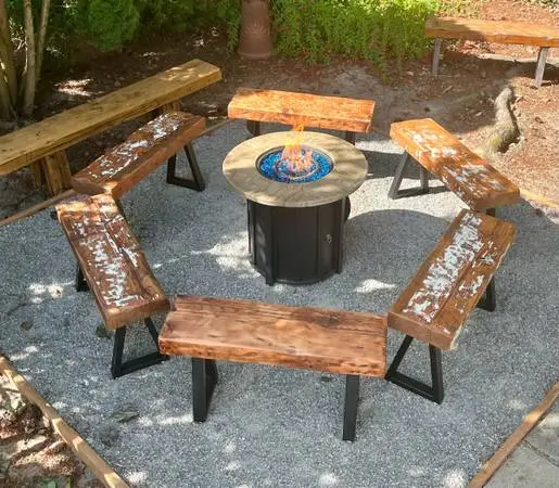 Reclaimed custom benches/entry