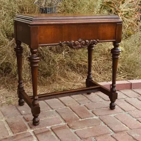 1920s Mediterranean Revival solidwood Console Table/secret compartment