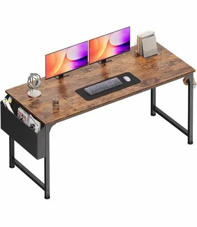Praisun 55 Computer Desk with Fabric Storage Bag Office Desk with Durable Desk