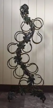 Cast Iron Hand Wrought Artisanal Wine Rack