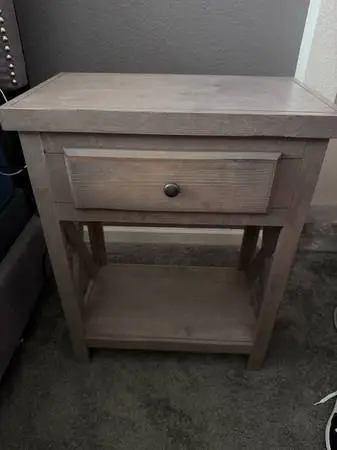 Light Gray Wood Nightstand