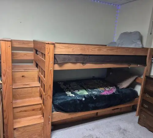 Wooden Bunkbeds with Steps and Storage