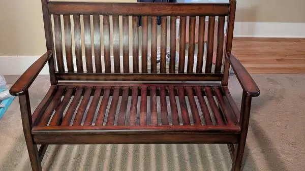Solid Wood Slatted Entryway Bench