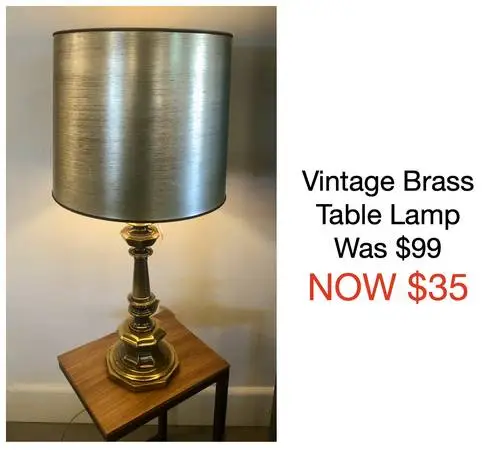 Vintage Brass Table Lamp, lamps on SALE for limited time!