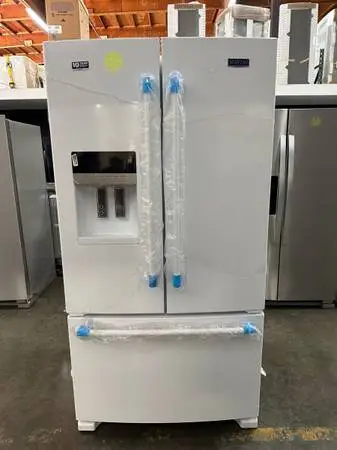 MAYTAG 25 cu. ft. French Door Refrigerator in White with POWER COLD Fe