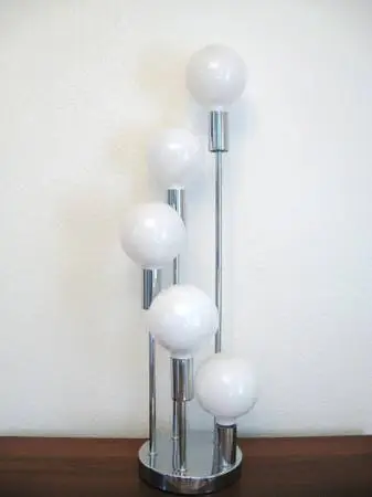 Mid Century 1970s Chrome Waterfall Table Lamp Robert Sonneman