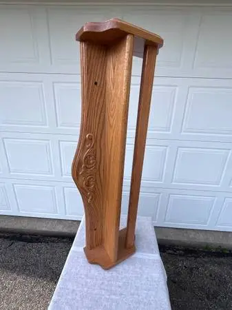 Oak wall hanging quilt rack
