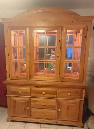 Wood hutch / display cabinet