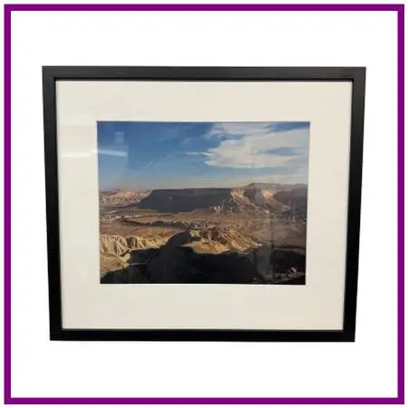Zin Valley And Desert Cliffs In The Negev Desert, Framed
