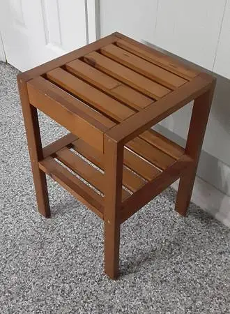 Side / End Table or Plant Shelf - 2 Tier Solid Wood