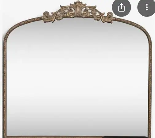 Wall mirror metal frame gold