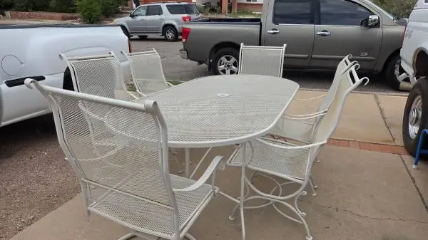 Wrought iron patio table set - 7 piece