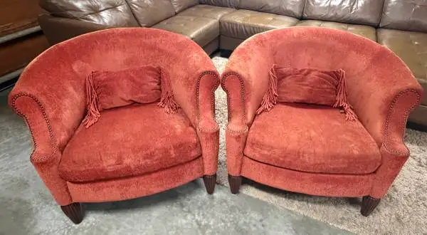 2 Retro Barrell chairs - low profile