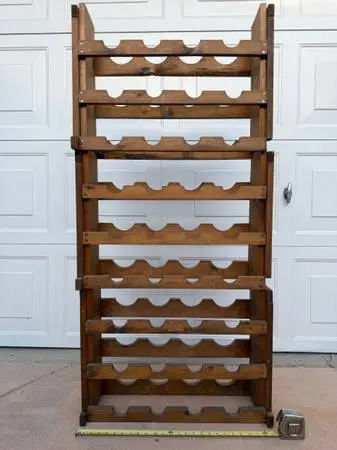 Rare Vintage C&P Wines Large Solid Wood Wine Rack 36-Bottle Capacity