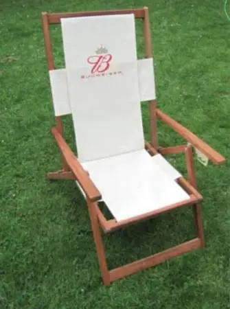 Vintage solid wood canvas Budeweiser lounge chair