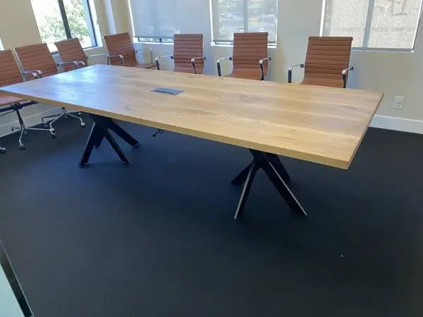 Walnut slab conference table