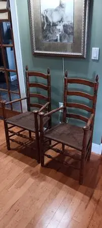 Colonial Armchairs with Cane Seats