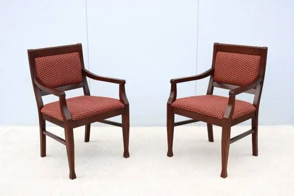 Traditional Steelcase Topaz European Beech Wood Guest Chairs - a Pair