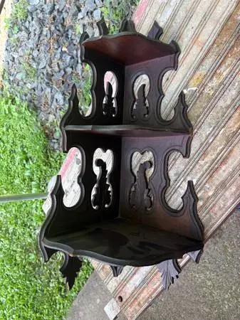 Antique wooden corner shelf