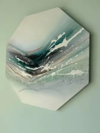 Contemporary Octagonal Textured wall Painting