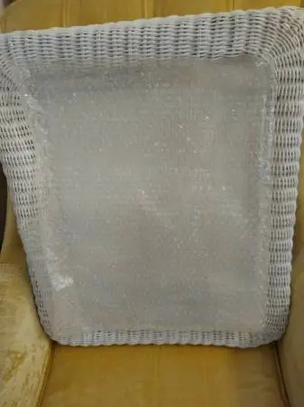 Rattan White Square Vintage Wall Mirror 23.6x23.6 Inches