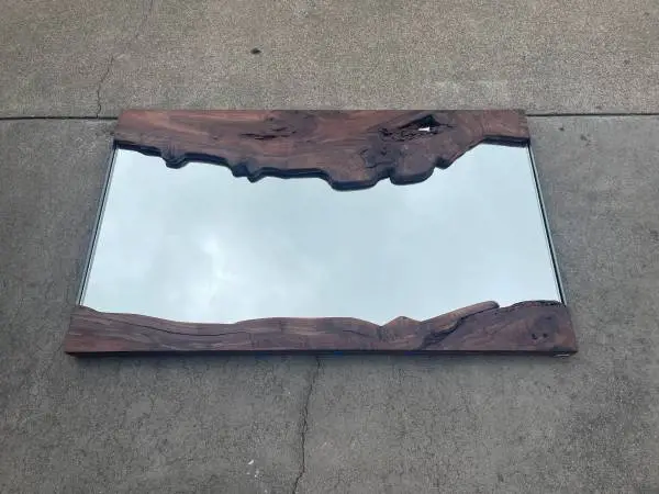 Live edge walnut mirror