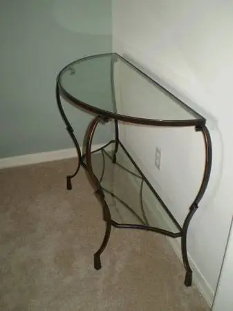 GLASS AND IRON SOFA / WALL / CONSOLE TABLE