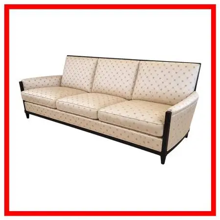 Donghia Golden Sofa With Exposed Wood Frame