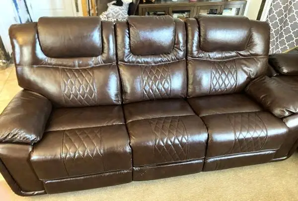 SLASHED PRICE - TWO = LEATHER - 7 Foot Long by 3 Foot Wide NEW Couches  $400 EAC