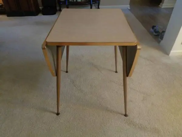 Mid century formica top table small, nice!