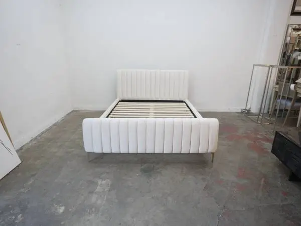 TOV Angela Performance Velvet Queen Bed in Cream Velvet $599.00 66 W