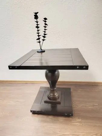 Nail Trim 2015 Stout Rugged Rustic Dark Wood Slat Pedestal Column End Table