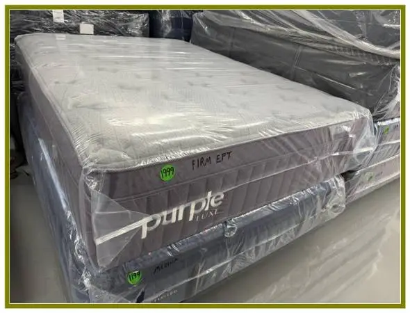 QUEEN SIZE PURPLE LUXE REJUVENATE PLUS PILLOW TOP MATTRESS & BOX BED