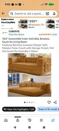NEED GONE! Modern, cozy, boneless couch - less than 4 months old!
