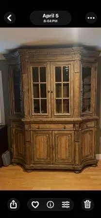 Large Hooker Credenza light distressed wood