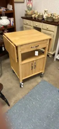 Butcher block kitchen cart