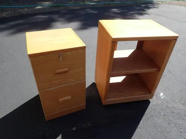 Oak 3 Shelf Cabinet/Printer Stand OR 2 Drawer File Cabinet w keys