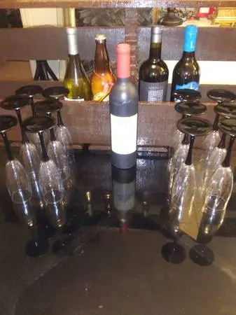 Hand-Crafted Wine Rack with Wine + Accessories