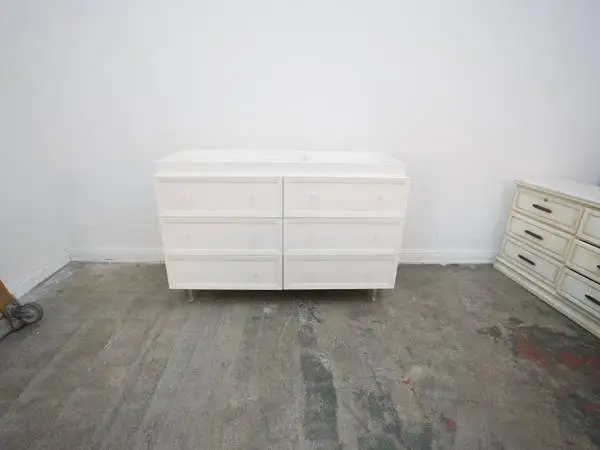 Pottery Barn White Dresser w/ Changing Topper & Lucite Handles $699.0