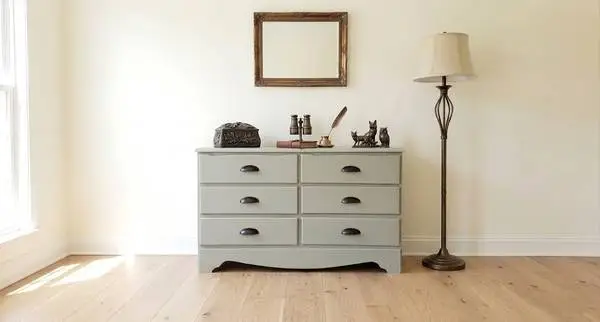 Attractive Solid Wood Grayish Green 6 Drawer Double Dresser