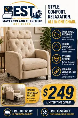 Brand New Luxury Recliner - $249 - Free Delivery and Assembly