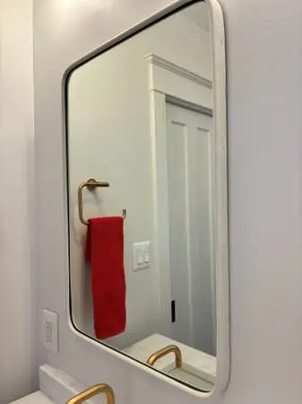 Rejuvenation rounded rectangle metal mirror (white)