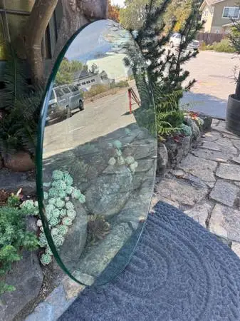 round thick glass table top