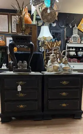 3 Drawers Black Nightstands or Side Tables