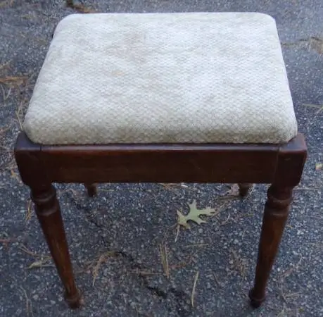 Vintage sewing stool with storage under seat