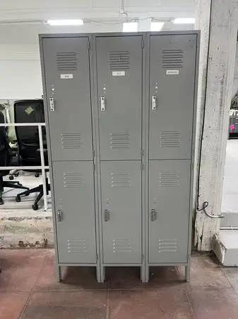 Metal Lockers - Set of Six Half Lockers (NW Office Liquidations)