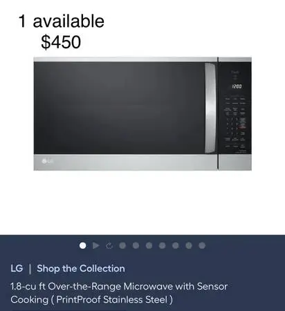 LG Over-the-Range Microwave