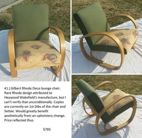 Gilbert Rhode Deco Lounge Chair