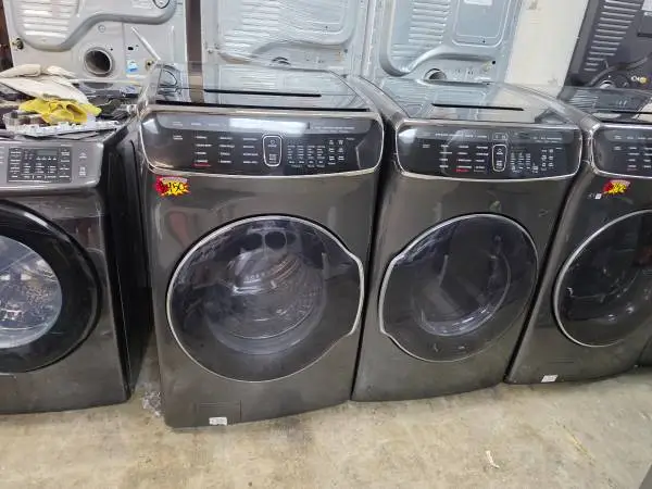 Black 2 in 1 washer and gas dryer steam Samsung